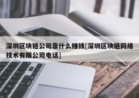 深圳区块链公司靠什么赚钱[深圳区块链网络技术有限公司电话]