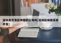 深圳有开发区块链的公司吗[深圳区块链系统开发]