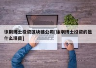 徐刚博士投资区块链公司[徐刚博士投资的是什么项目]